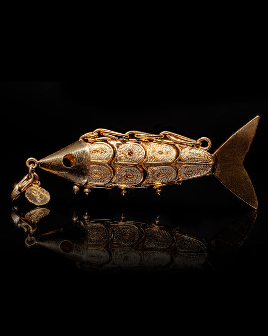 Gold Sardine Pendant